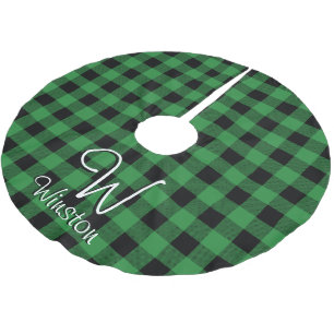 Buffalo Check Grönt Play Monogram Brushed Polyest Julgransmatta Borstad Polyester