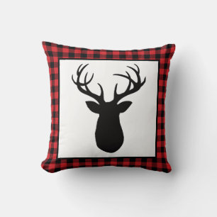 Buffalo Check Hjort Wilderness Cabin Dekorativ kud Kudde