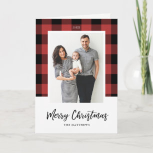 Buffalo Check jul Photo Greeting Card Helgkort