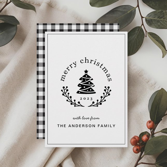 Buffalo Check Julgran Globe God jul Julkort (Skapare uppladdad)