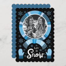 Buffalo Check Låt det snöa Photo Blue Black