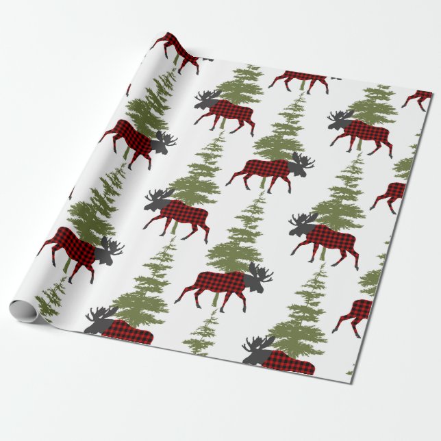 Buffalo Check Moose Presentpapper (Utrullad)