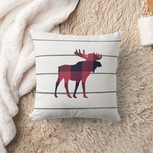 Buffalo Check Moose Wilderness Cabin Dekorativ kud Kudde (Filt)