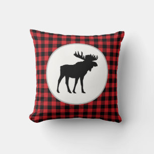 Buffalo Check Moose Wilderness Cabin Dekorativ kud Kudde