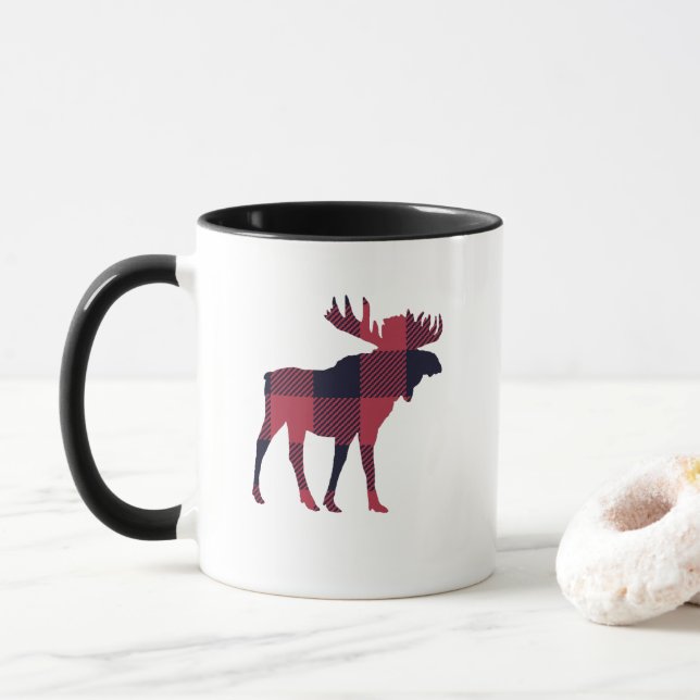 Buffalo Check Moose Wilderness Cabin Mugg (Med munk)