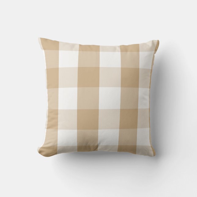 Buffalo Check - neutralt tan white Dekorativ kudde (Framsida)