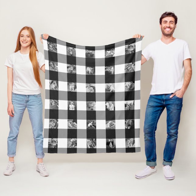 Buffalo Check Photo Fleece Blanket (På plats)