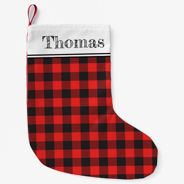 Buffalo Check Plaid Stocking Liten Julstrumpa (Framsidan)