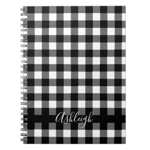 Buffalo Check Play Chic Handskrivet skript Namn Anteckningsbok