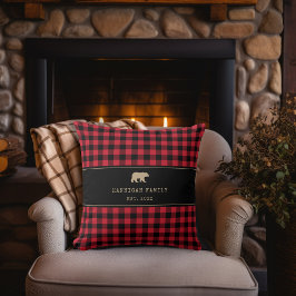 Buffalo Check Play Rustic Red and Black Family Kudde