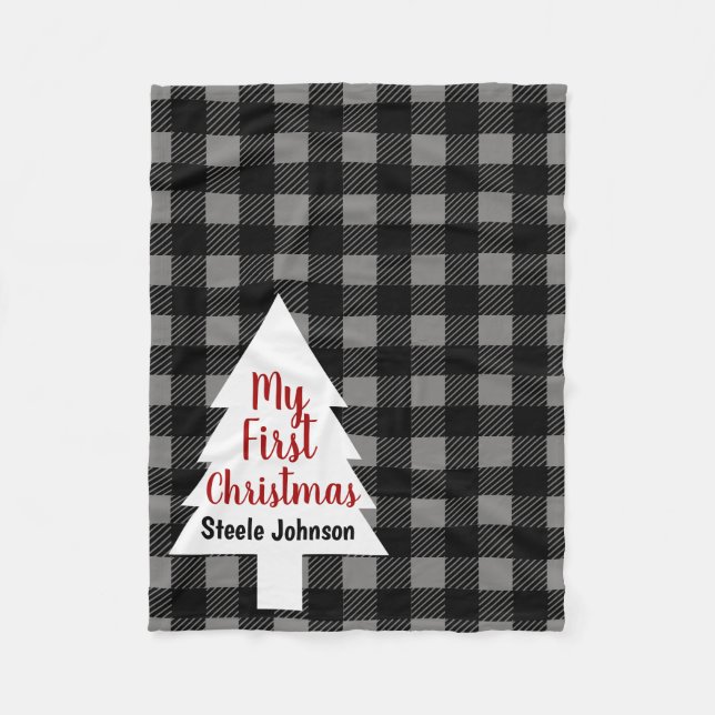 Buffalo Check Play & Träd Min första jul Fleecefilt (Framsidan)