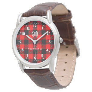 Buffalo Check Red and Black Lumberjack Play Decor Armbandsur