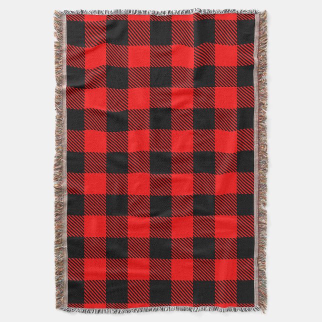 Buffalo Check Red and Black Lumberjack Play Decor Filt (Framsidan Vertikal)