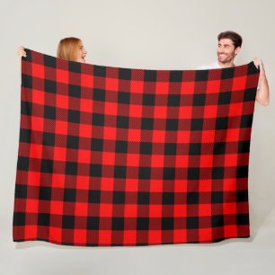 Buffalo Check Red and Black Lumberjack Play Decor Fleecefilt