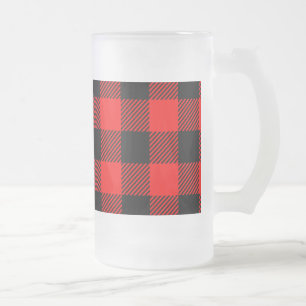 Buffalo Check Red and Black Lumberjack Play Decor Frostat Ölglas