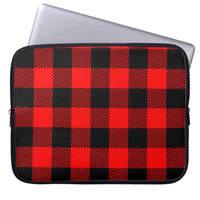 Buffalo Check Red and Black Lumberjack Play Decor Laptop Fodral (Framsidan)
