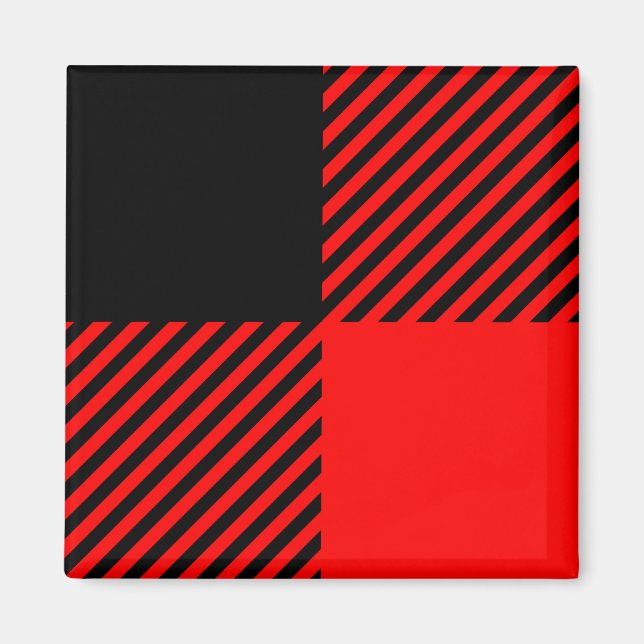 Buffalo Check Red and Black Lumberjack Play Decor Magnet (Framsidan)