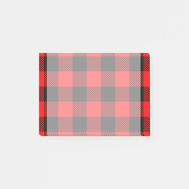 Buffalo Check Red and Black Lumberjack Play Decor Post-it Block (Framsida)