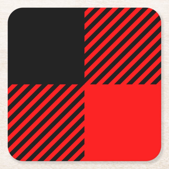 Buffalo Check Red and Black Lumberjack Play Decor Underlägg Papper Kvadrat (Framsidan)