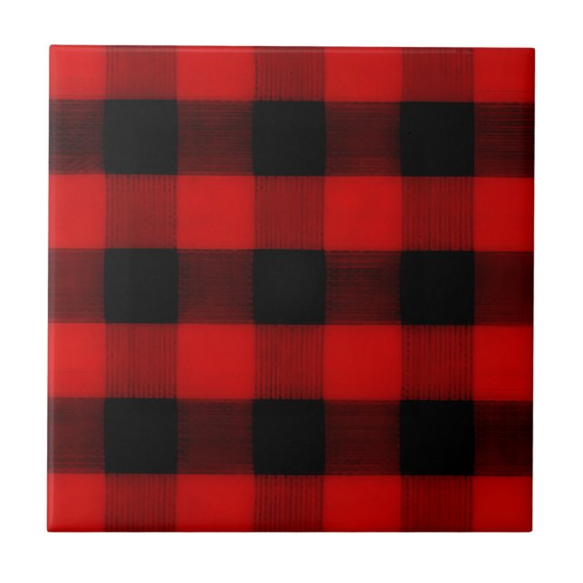 Buffalo Check Red and Black Play Kakelplatta (Framsidan)