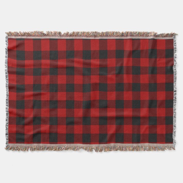 Buffalo Check Red and Black Squares Pached Filt (Framsidan)