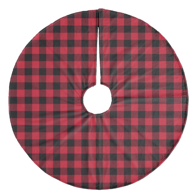 Buffalo Check Red Black Lumberjack-stift Julgransmatta Fleece (Framsidan)