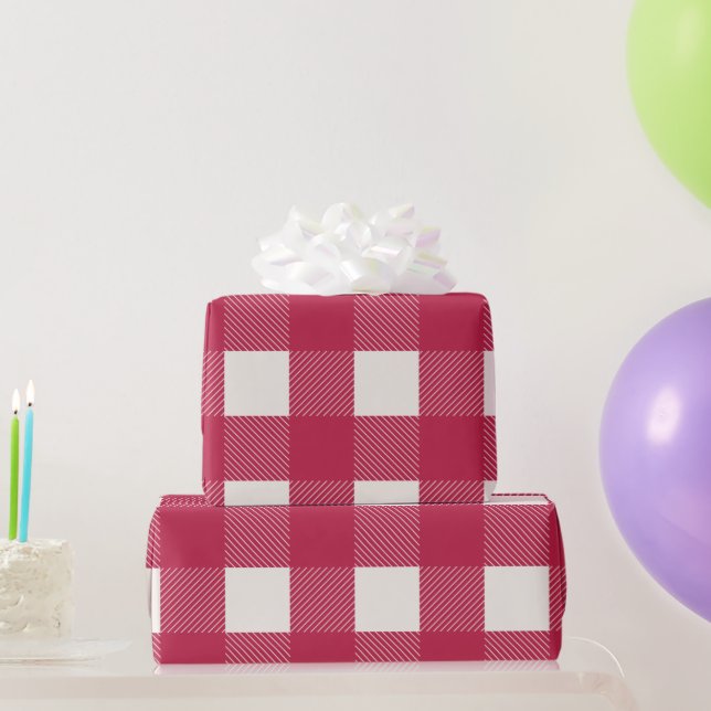 Buffalo Check Red Simple Snyggt-jul Presentpapper (Festgåvor)