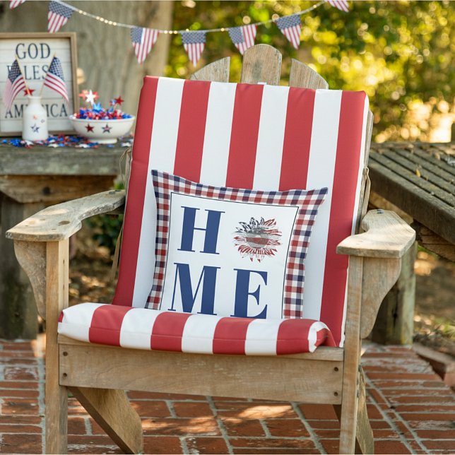 Buffalo check solros "Hem" Kudde (Skapare uppladdad)