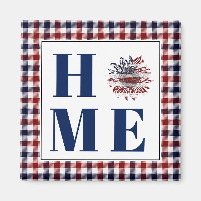 Buffalo check solros "Hem" Magnet (Framsidan)