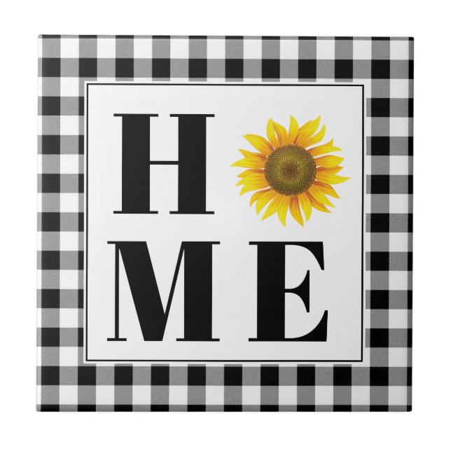 Buffalo check solros "Home" Kakelplatta (Framsidan)