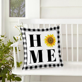 Buffalo check solros "Home" Kudde