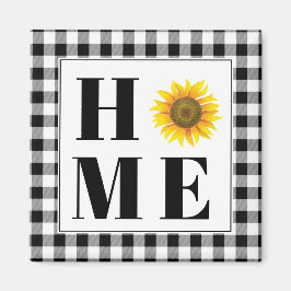 Buffalo check solros "Home" Magnet