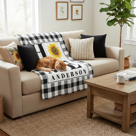 Buffalo check solros "Home" personlig Fleecefilt