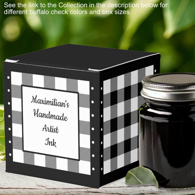 Buffalo Check - Svart och Vit Klassiker Presentaskar (Buffalo Check - Black and White Classic Favor Boxes by Leapfroglisics Shop)