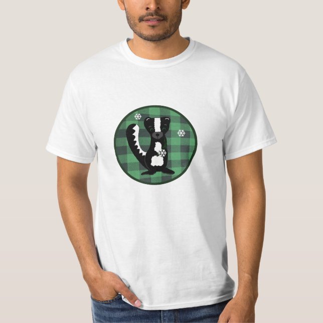 Buffalo Check Woodland Skunk Helgdag T-Shirt (Framsida)