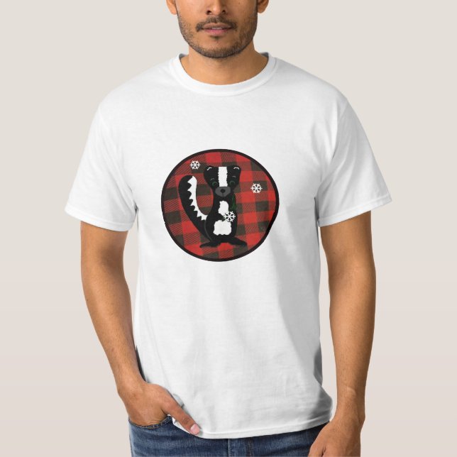 Buffalo Check Woodland Skunk Helgdag T-Shirt (Framsida)