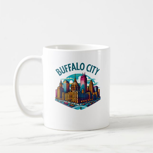 Buffalo City New York USA Kaffemugg (Vänster)