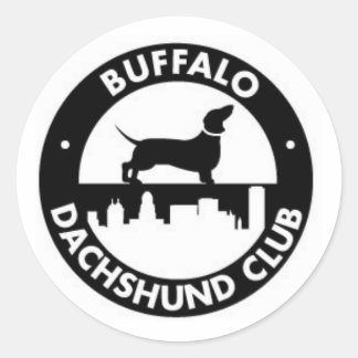 Buffalo Dachshund Klubb Sticker Runt Klistermärke