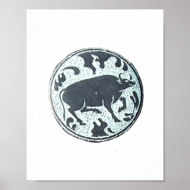 Buffalo-design för asiatiska Vatten Poster (Framsidan)