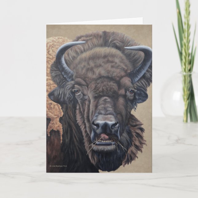 Buffalo Eating Kort (Framsida)