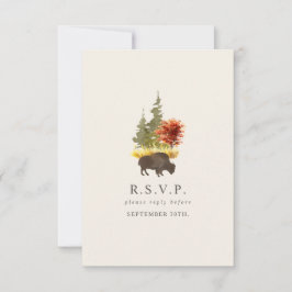 Buffalo Foliage Fall Autumn Bröllop OSA Kort