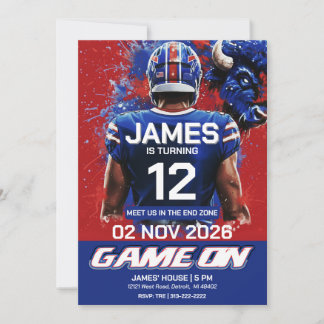 Buffalo Football Birthday Invitation Inbjudningar