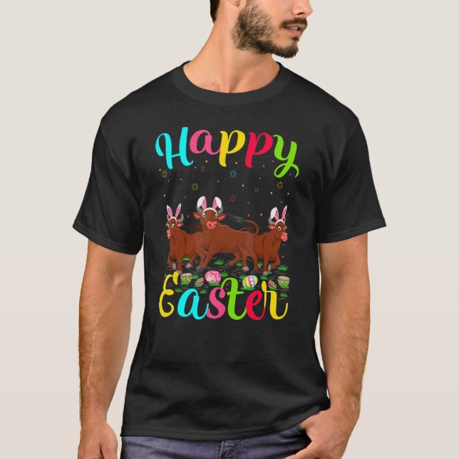 Buffalo Funny Påskägg Bunny Buffalo Lycklig Öster T Shirt (Framsida)
