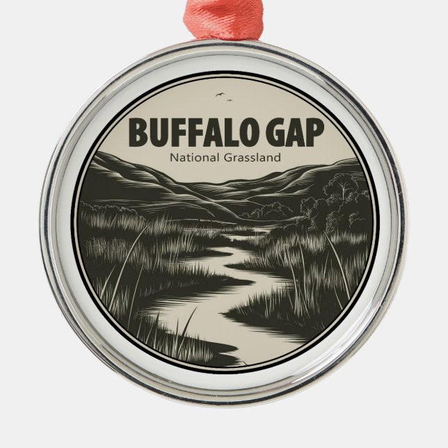 Buffalo Gap National Grassland Stream Julgransprydnad Metall (Framsidan)