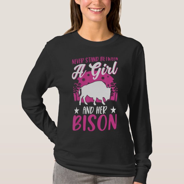 Buffalo Girl Bison Vatten Buffalo T Shirt (Framsida)