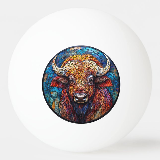 Buffalo glaskonstverk pingisboll (Framsidan)