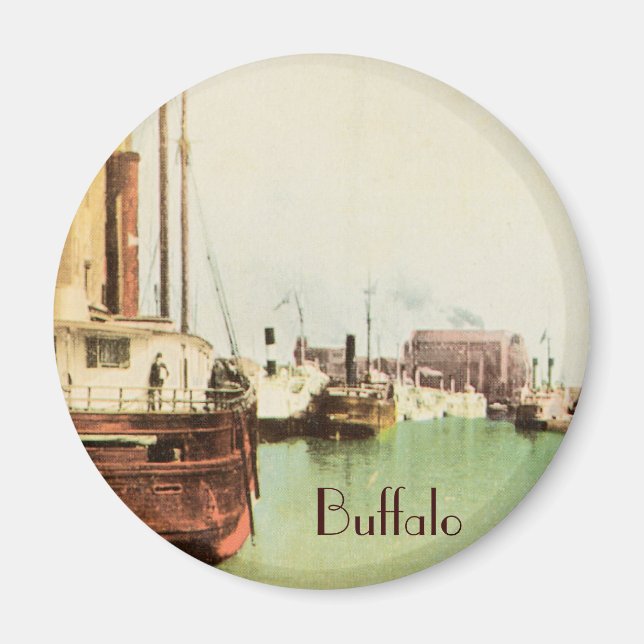 Buffalo Harbor Vintage Magnet (Framsidan)