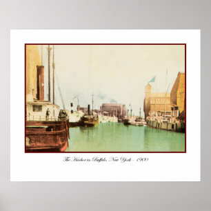 Buffalo Harbour Vintage Skriv ut Poster