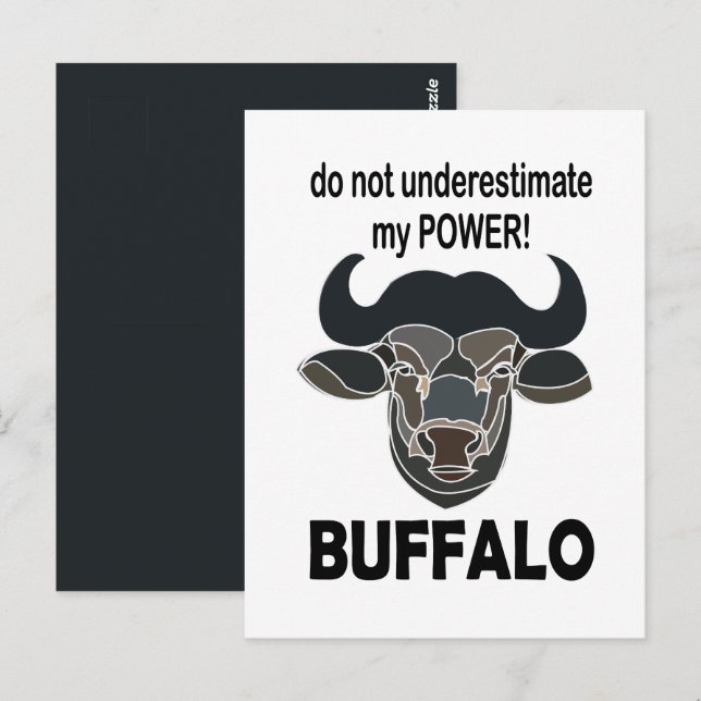 Buffalo Head Bison Djur Buffalo Vykort (Fram/baksida)