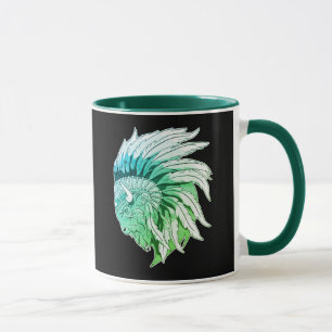 Buffalo Head med indian Headdress Mugg
